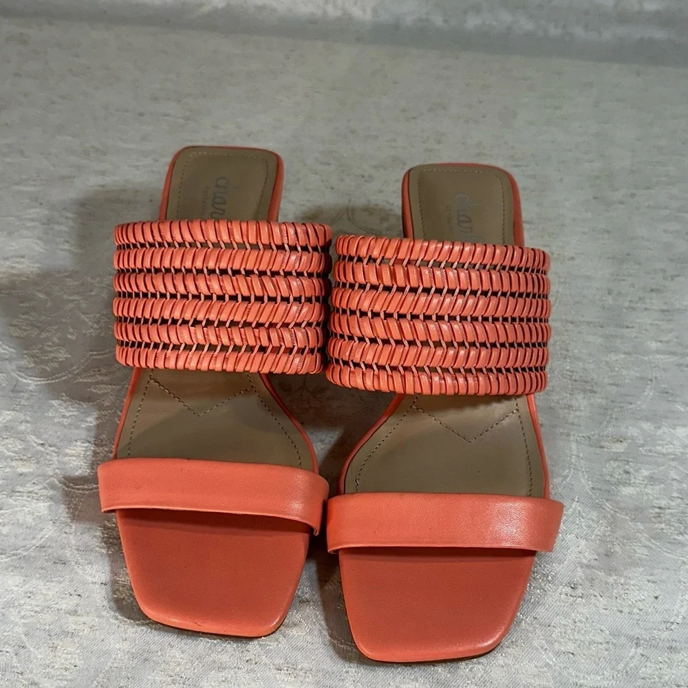 Charles David Coral Fantasy Woven Strap Sandals Coral size 6.5